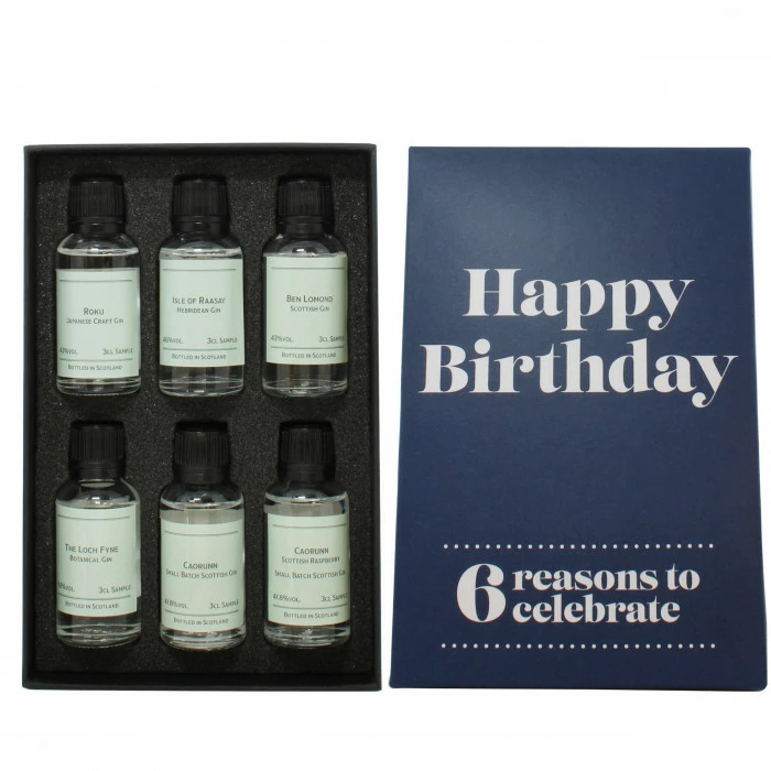 Happy Birthday (Dark Blue) 6 Reasons Gin Gift Pack 4 Happy Birthday (Dark Blue) 6 Reasons Gin Gift Pack - Image 2