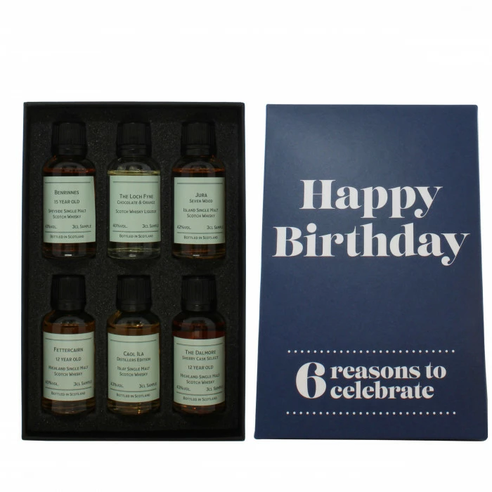 Happy Birthday (Dark Blue) 6 Reasons Whisky Gift Pack 4 Happy Birthday (Dark Blue) 6 Reasons Whisky Gift Pack - Image 2